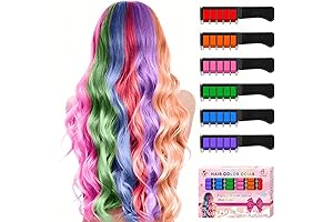 6 Colors New Hiar Chalk Comb: Temporary Bright Washable Hiar Color Dye for Kids