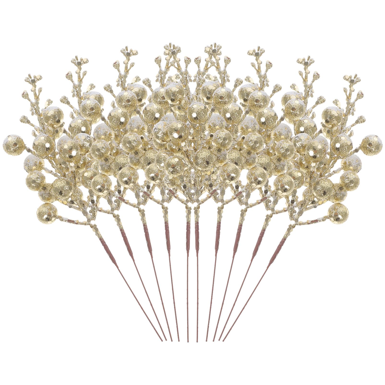 10 Pezzi Bacche d'imitazione di Natale bacche di Natale plettri decorativi per alberi di Natale piante artificiali decorazioni natalizie all'aperto finto gambo di bacche autunno