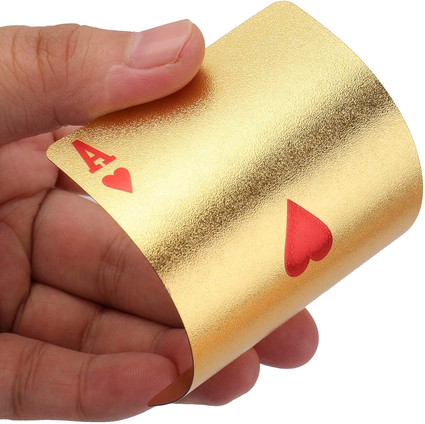 Jucoan 6 Decks of Playing Cards, Waterproof Plastic Poker Cards, Gold Foil Playing Cards for Party Game, Poker Size, Standard Index, (2 Gold, 2 Silver, 2 Pink)