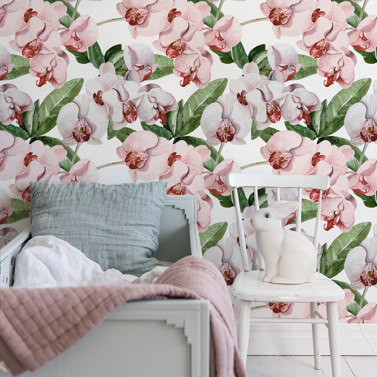 Fotomurale de flores de orquídeas para tapar imperfecciones con entretela adhesiva