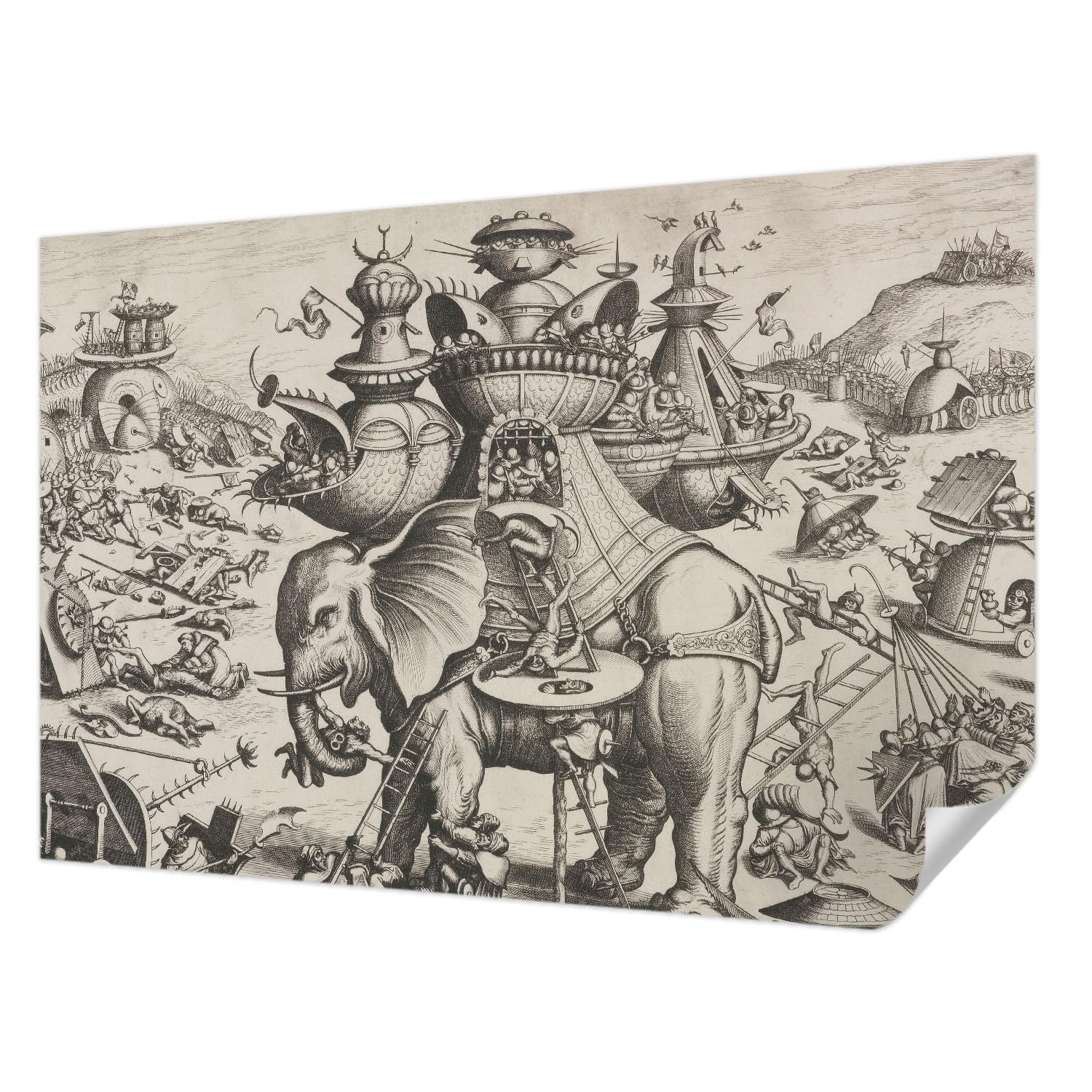 Décor mural adhésif de haute qualité Tulup Une bataille grotesque 104x70