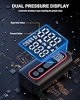 Vista 7 de Mini bomba eléctrica para bicicleta, 4 veces más rápida, bomba de neumáticos de bicicleta de 160 PSI con parada automática de calibre, bomba