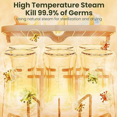 Miniatura 3 de ActualizadoLavadora de biberones, esterilizador y secadora, máquina de limpieza profesional todo en uno para biberones, piezas de bomba y artículos