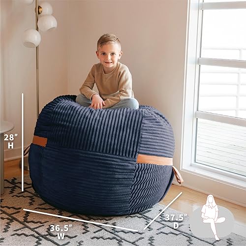 Miniatura 108 de Big Joe Fuf - Puf extragrande (XXL) relleno de espuma con funda extraíble, color niebla Lenox, poliéster tejido duradero, 6 pies, gigante Negro