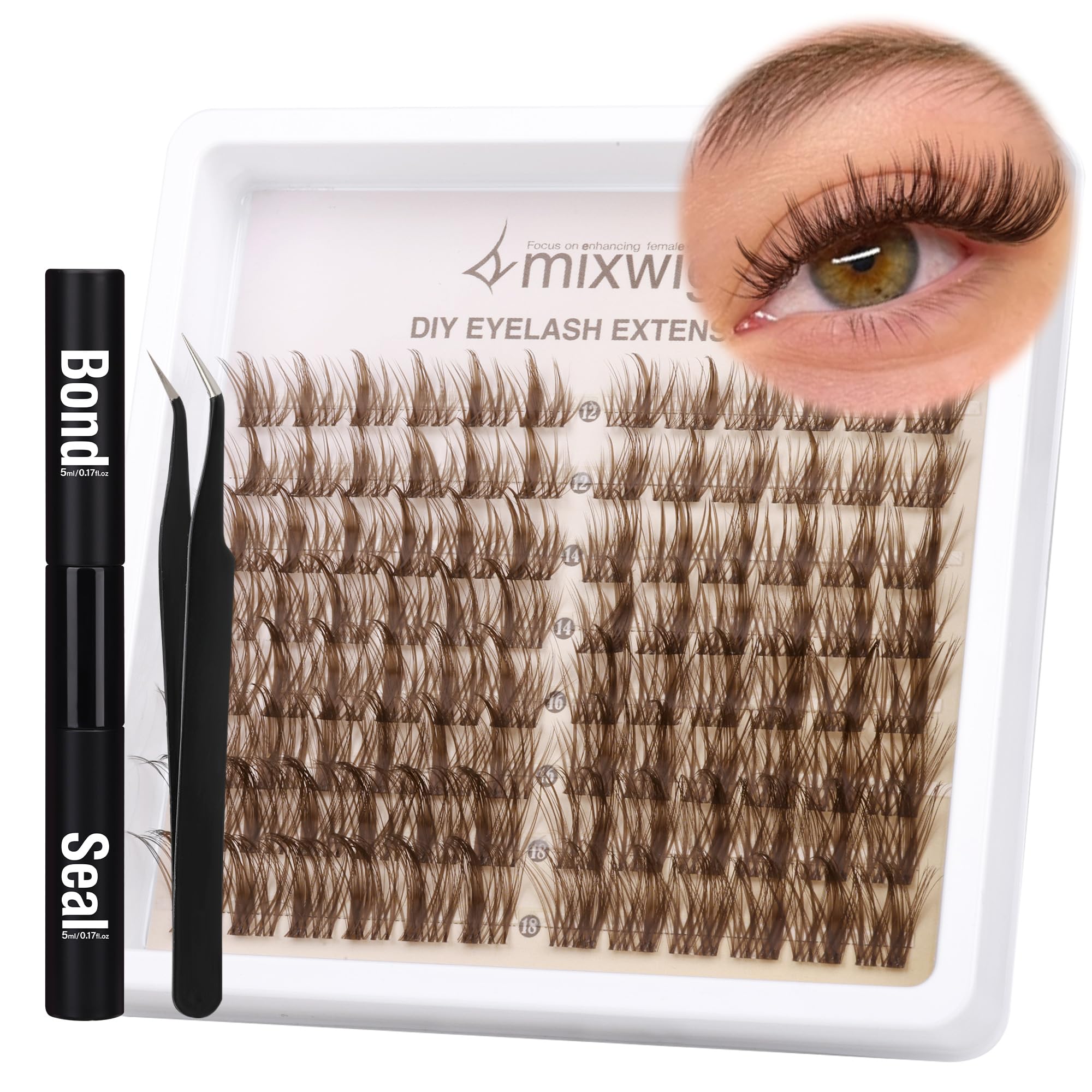 Das Lvmixwig Wimpernbüschel Kit bietet eine DIY-Lösung für natürliche Wimpernverlängerungen.