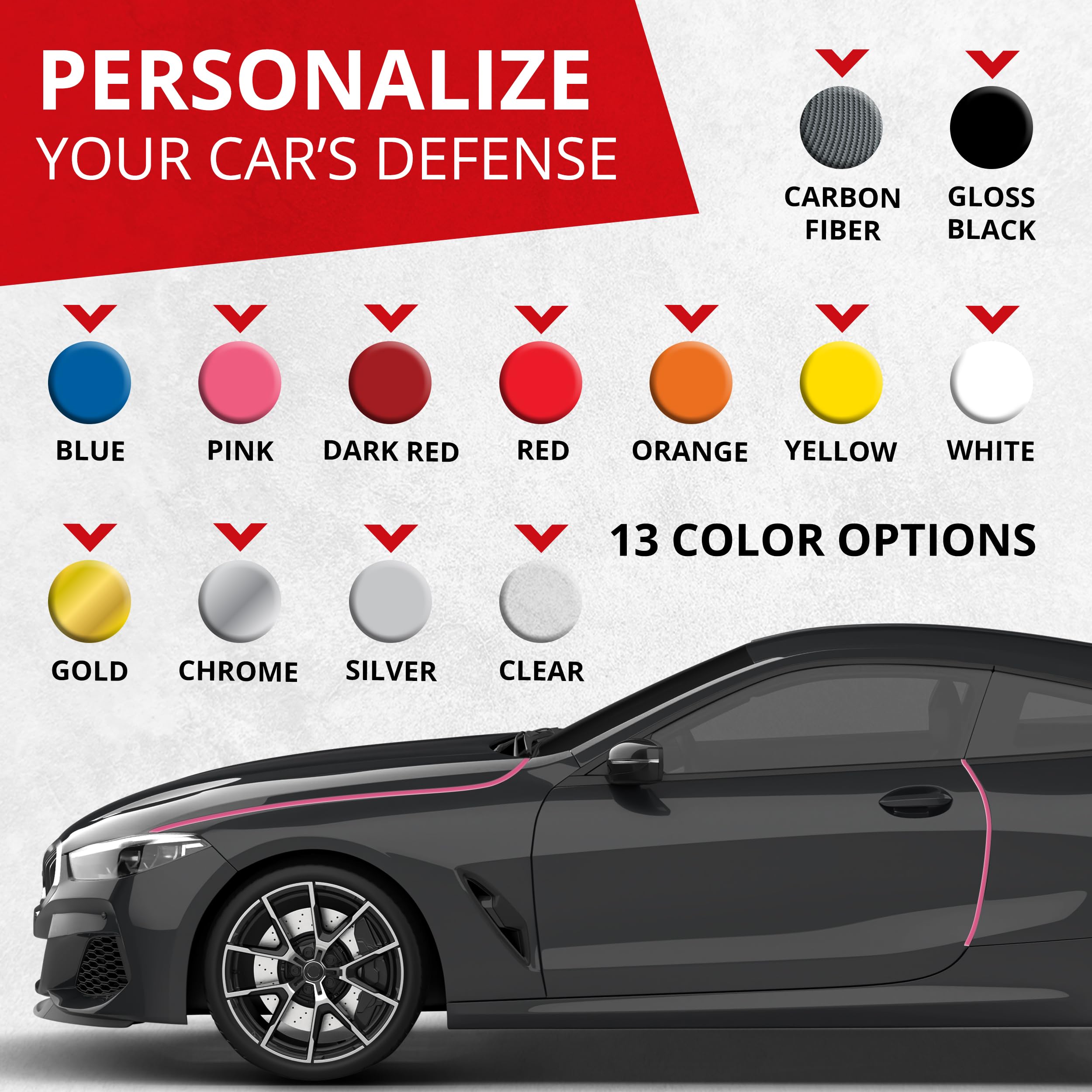 All-Fit Automotive Car Door Edge Protector Universal DIY Edge Trim to Prevent Scratches Dings Flexible Adhesive Molding Trim — view 5