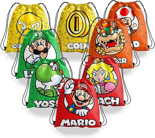 YOPENMOUNE Bolsa con cordón de caramelo, Mario , Bolsa con cordón de caramelo