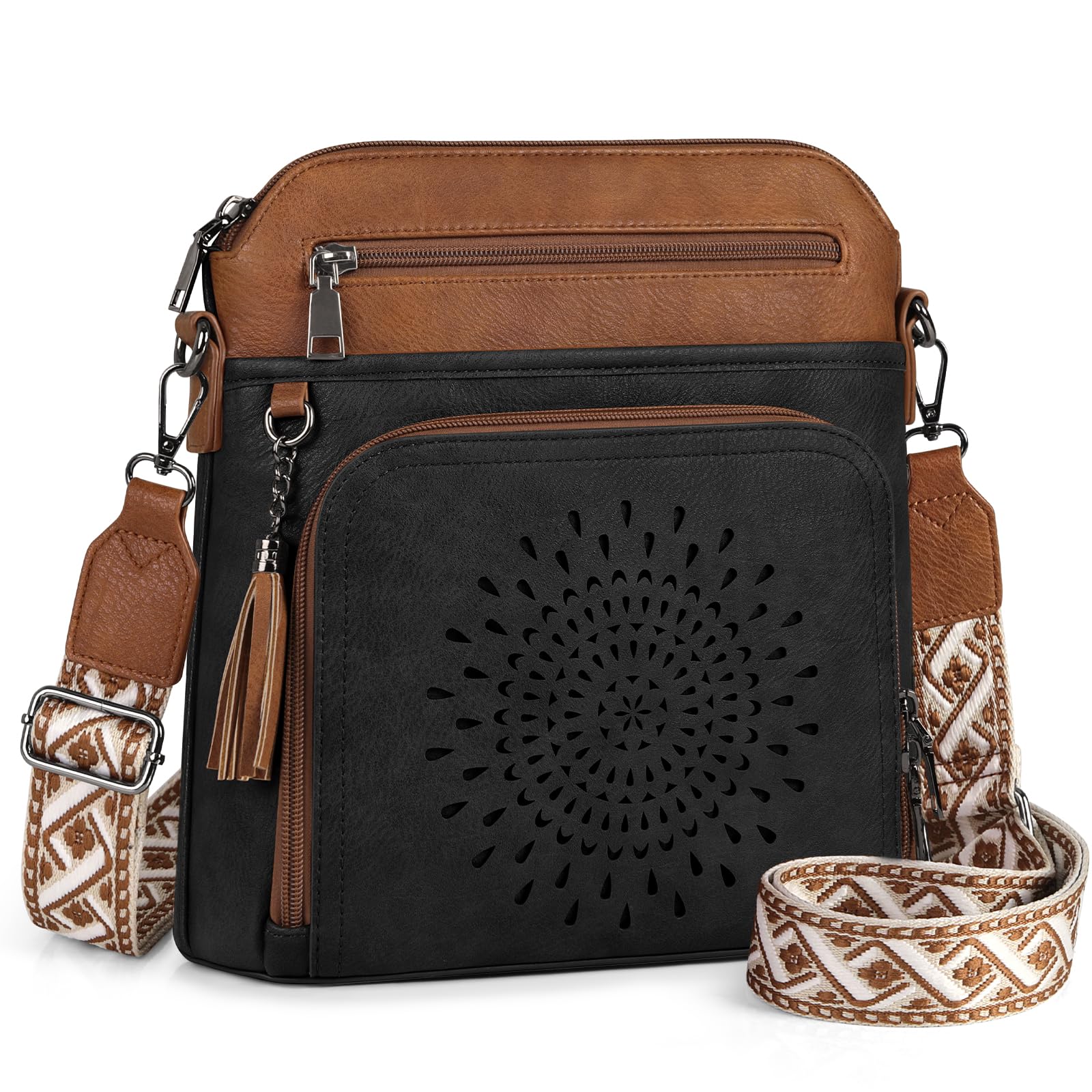 RAINSMORE Crossbody Bags for Women Leather Crossbody Purse Designer Womens Shoulder Handbags Trendy Cross Body Purse