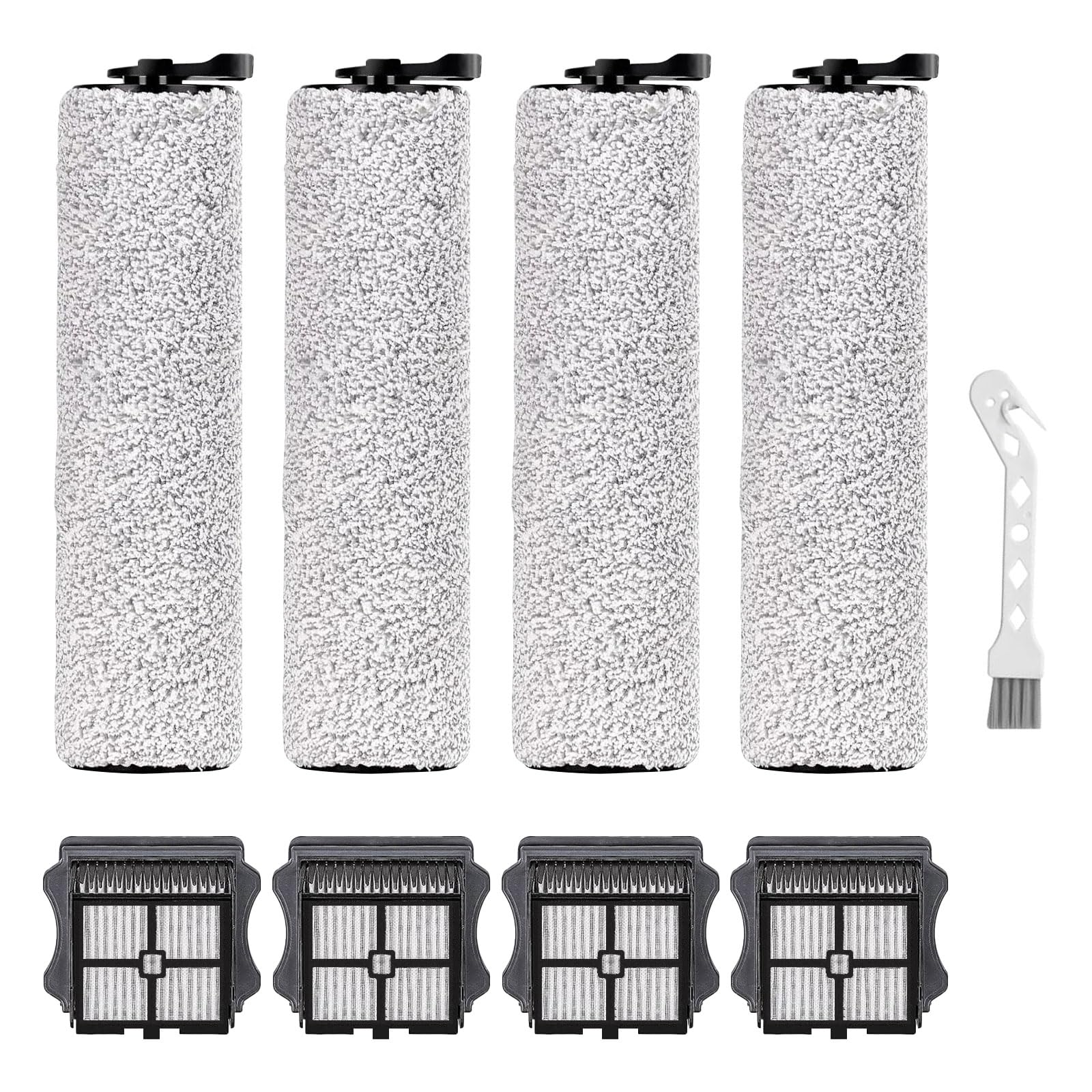 Brush Rollers and Filters Replacement for Tineco iFloor 3 and iFloor One S3 Cordless Wet Dry Vacuum Cleaner,Accessories Kit inclue 4 HEPA Filters & 4 Brush Rollers