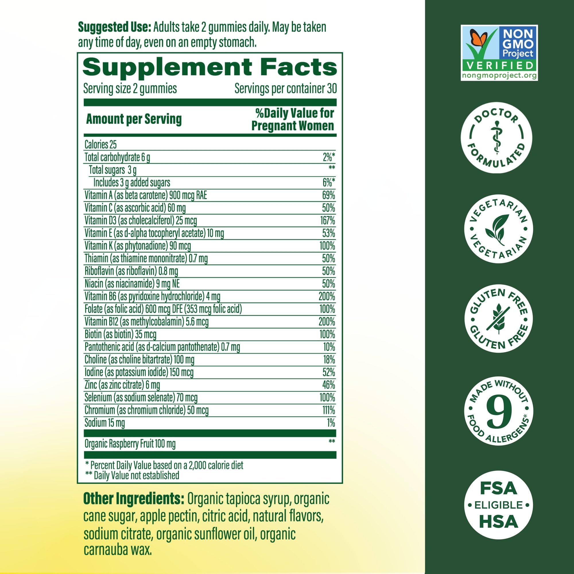 MegaFood Baby & Me 2 Prenatal Gummies, 18 Nutrients, Red Raspberry, 60 Ct — Amazon image 2