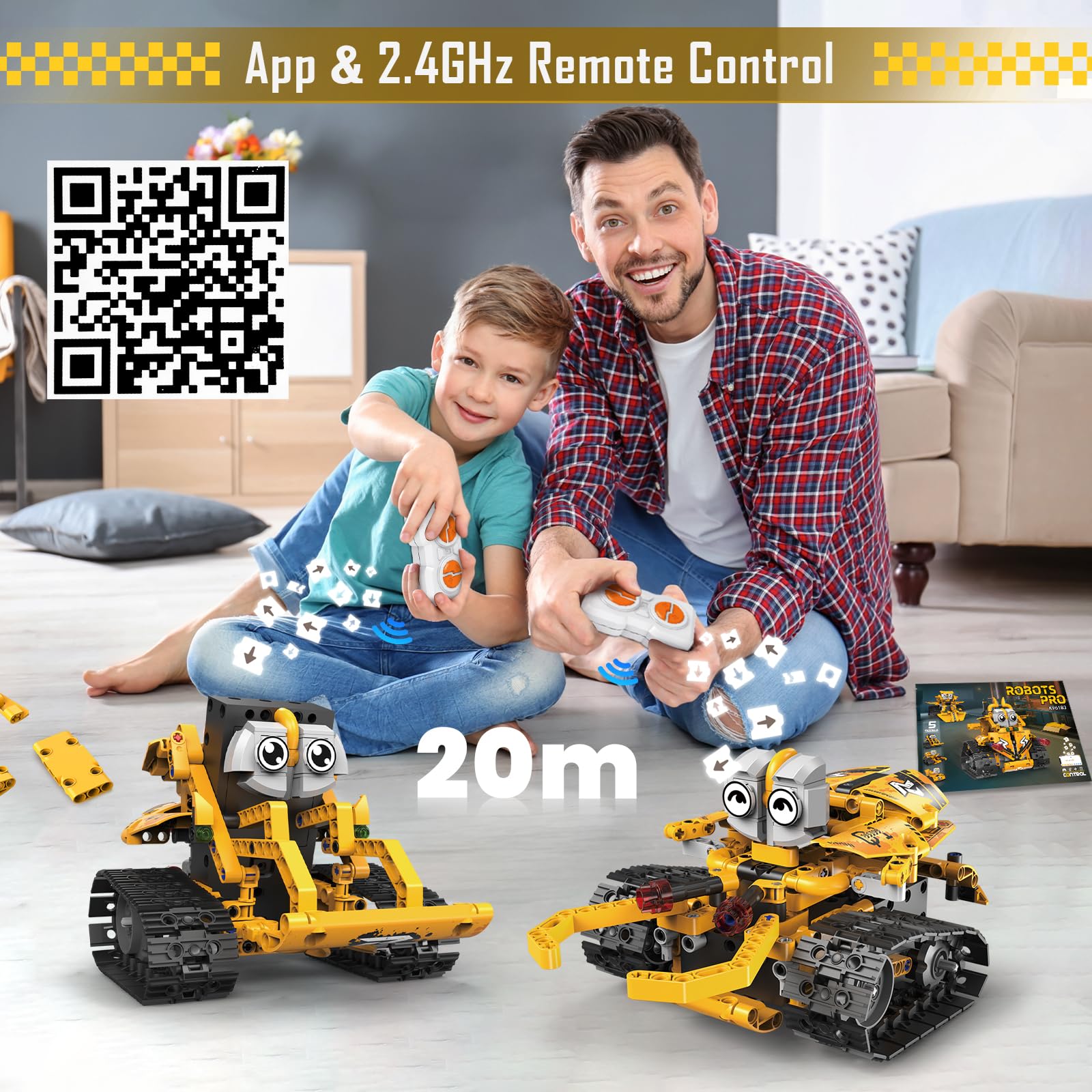 Robot Technic telecomandato per bambini, kit di costruzione di carri armati robot Technic 5 in 1 con app e telecomando, 604 pezzi, regalo di compleanno per bambini di 8, 9, 10, 11, 12+ anni
