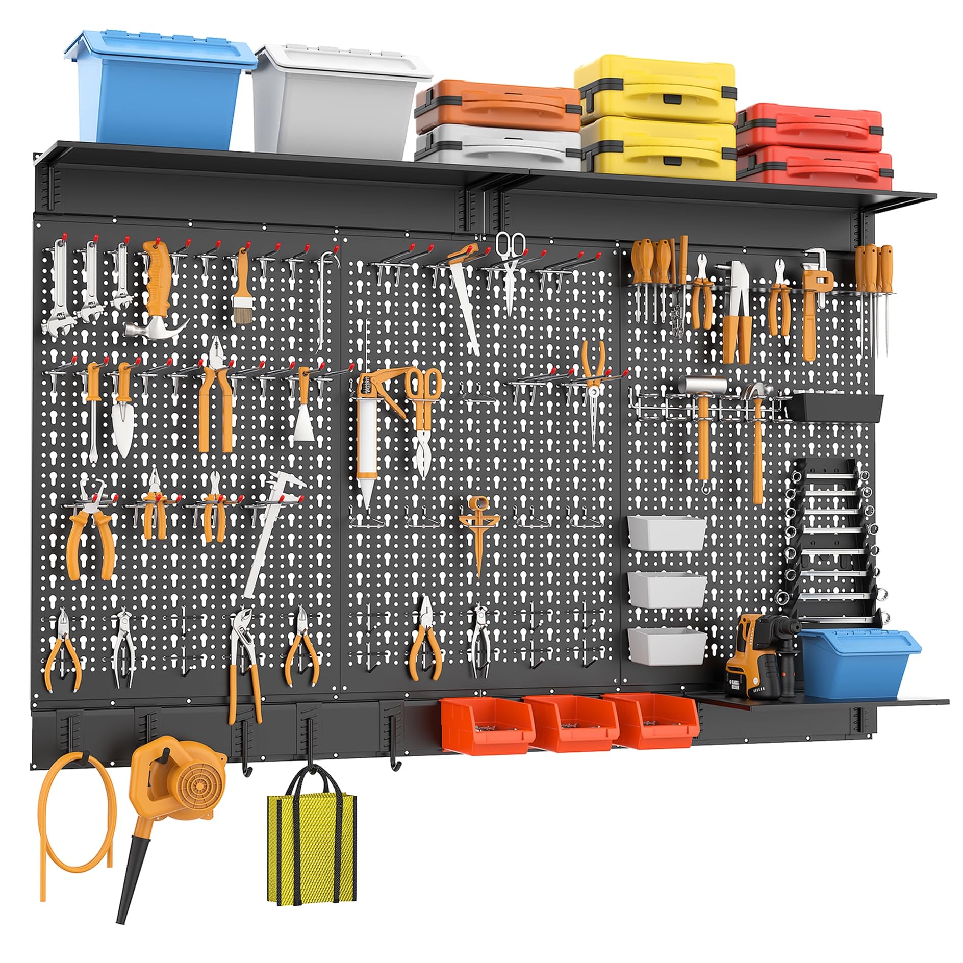 WALMANN 113PCS Pegboard Wall Organizer Kit With Pegboard - View #8