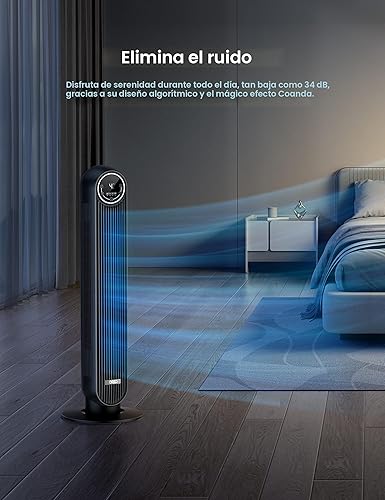 Miniatura 4 de Paquete de ventilador de torre Dreo para dormitorio, ventilador de suelo silencioso Velocity de 25 piess, ventiladores oscilantes de 90 con 4