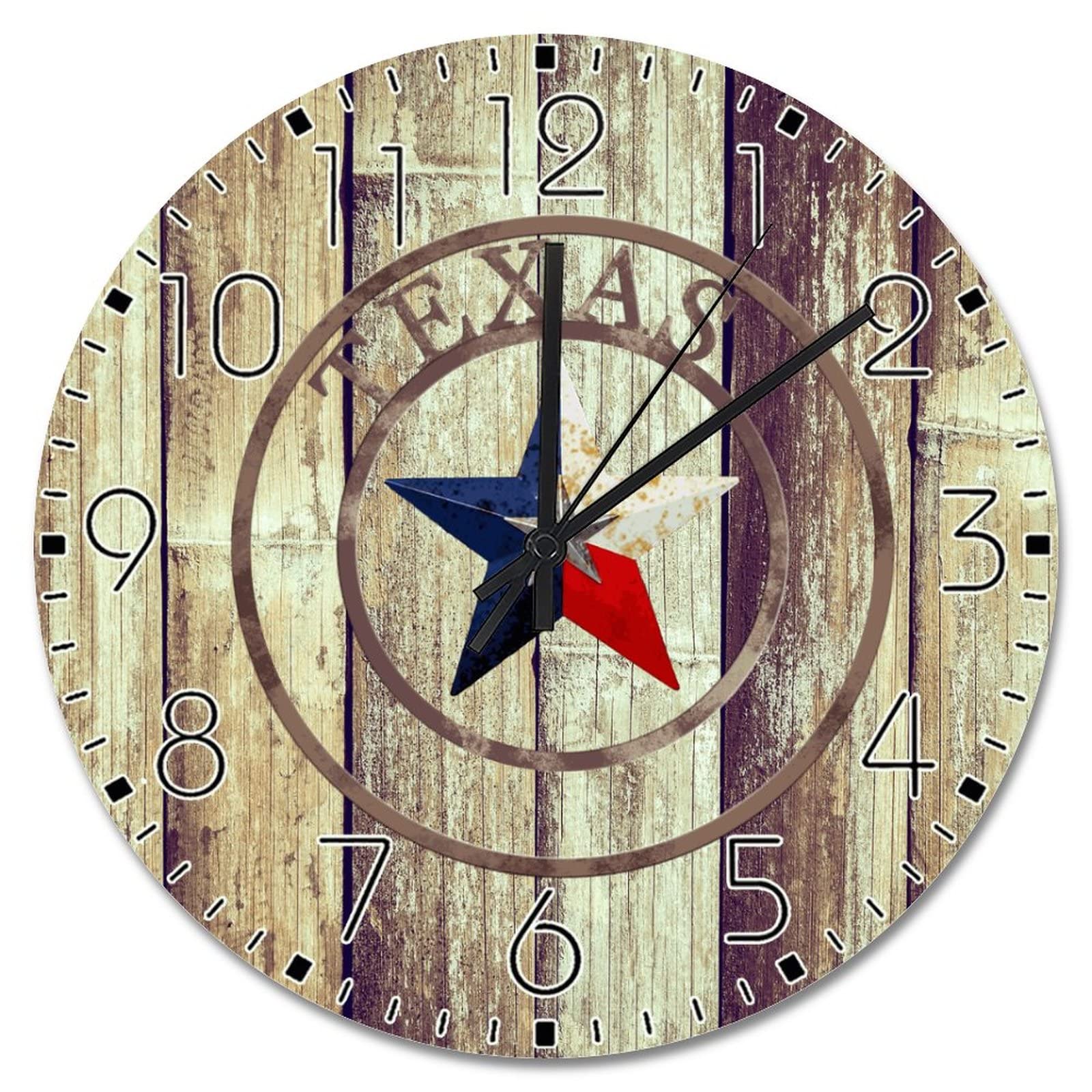 Horloge murale en bois sans fil 38cm, grande pendule rétro facile à installer