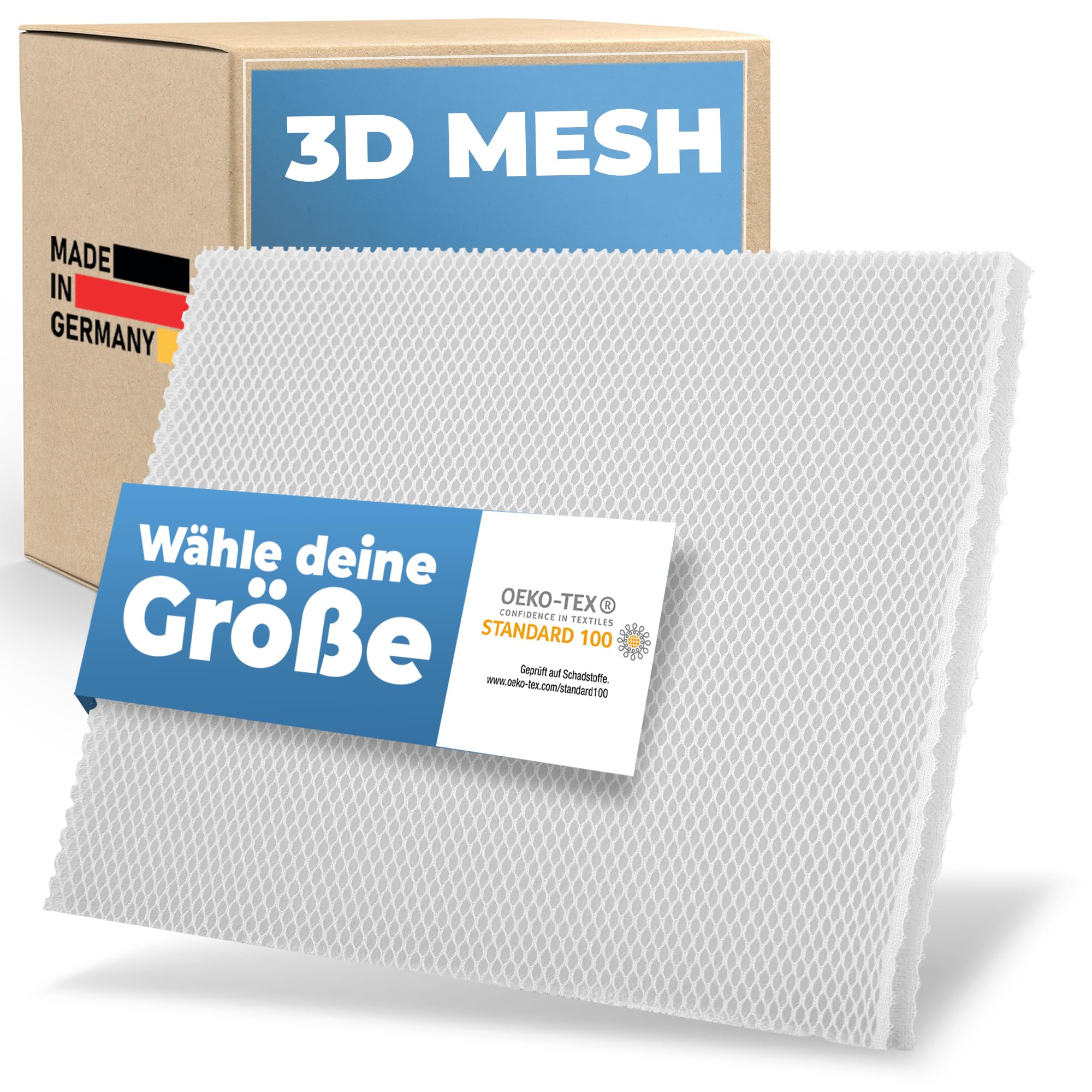 saarschaum • Matratzenunterlage Anti Feuchtigkeit • 20mm 3D Air Mesh Stoff Meterware • Atmungsaktives Airflow Abstandsgewirke für optimale Belüftung & Hygiene • Oeko-TEX® Zertifiziert • 180 x 200 cm