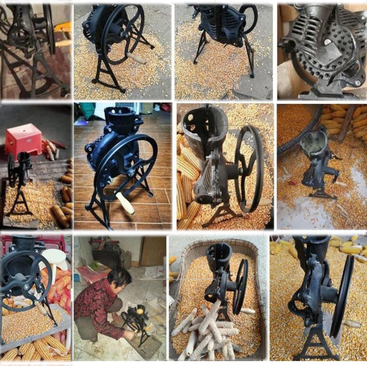 Pelapatate Manuale Commerciale 40-60kg/h, Sgranatrice per Mais per Impieghi Pesanti, Sgranatrice per Mais con Manico in Legno, per Piccola Fattoria E Uso Domestico,canaddmotortype