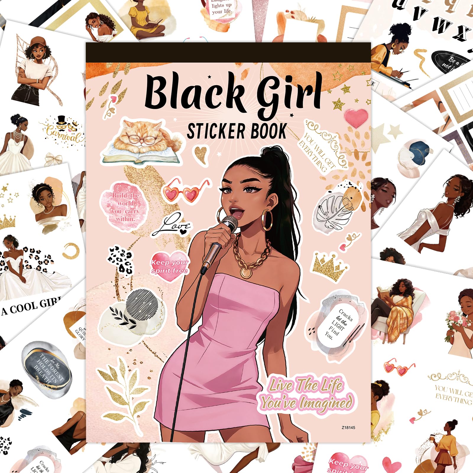 Black Girl Stickers Book - Planner Stickers, Journaling Sticker Decals