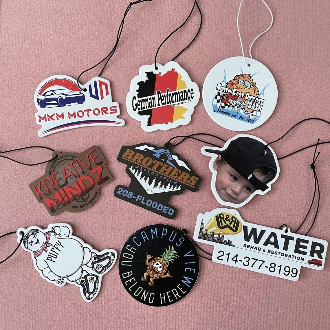Custom Car Air Fresheners Picture Personalized Scents Air Freshener Car Deco Accessories Promotional Items with Business Logo/Text/Photo (Package: Standard Opp Bag, 500pcs)