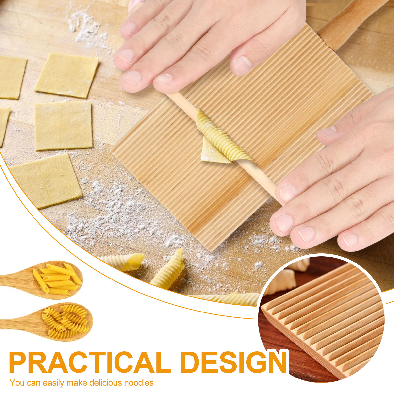 3-Piece Wooden Gnocchi Board Set - 8.47x3.35 Inch Pasta Maker Paddles For Cavatelli, Dumplings - View #4