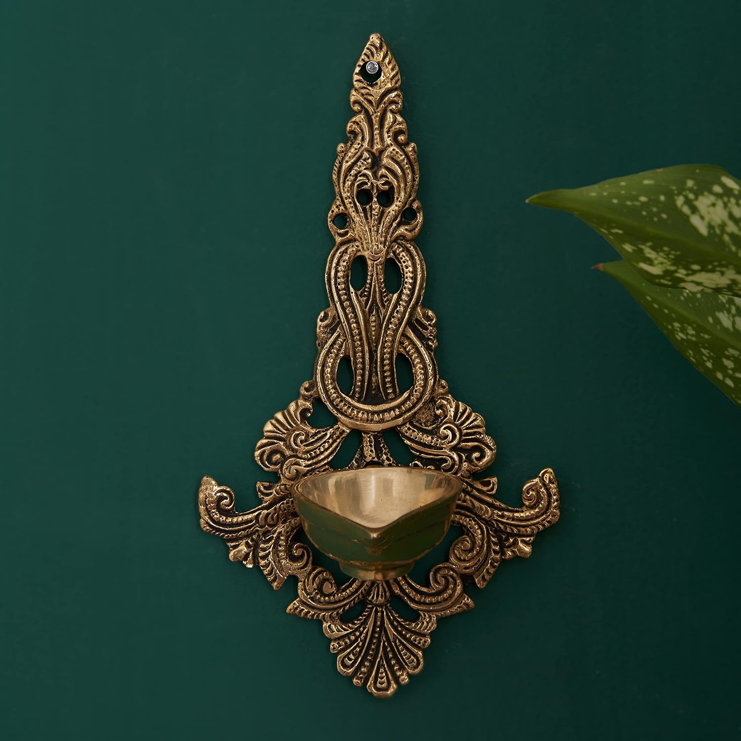 Buy DecorTwist Brass Diya for Puja Wall Hanging Diya Holder for Pooja Room Mandir Wall Oil Lamp