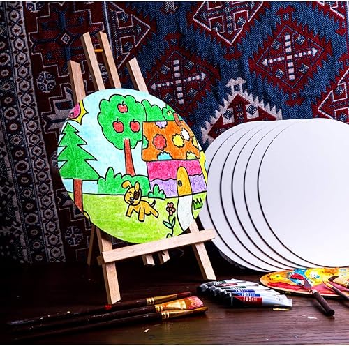 Miniatura 4 de Transon Paquete de 6 paneles de lienzo redondos para pintar de 12 pulgadas