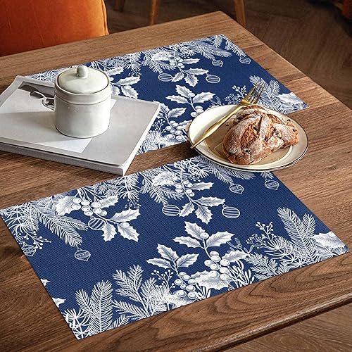 Vista 408 de Juego de 6 manteles individuales rojos para el día de San Valentín, diseño de corazón de San Valentín, resistentes al calor, lavables, manteles