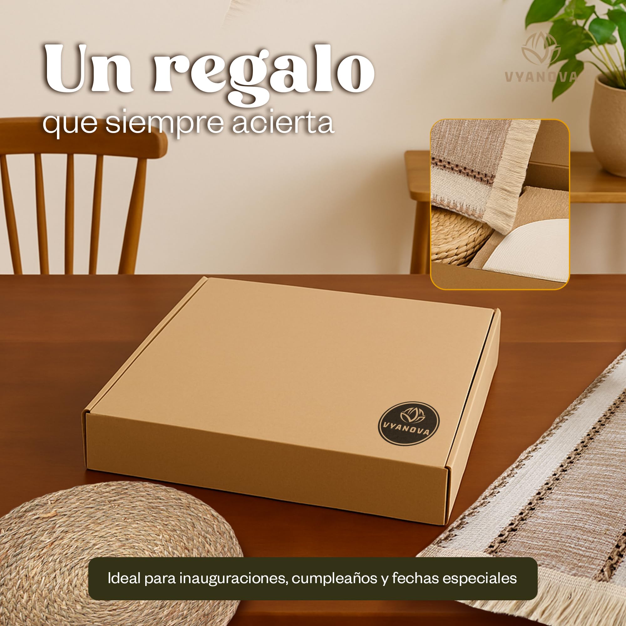Manteles Individuales y Salvamanteles, Set de 12 Piezas, 6 Manteles Individuales 50 x 29 cm + 6 Salvamanteles Redondos 30 cm de Diámetro, Fibra Natural para Mesa de Comedor, Terraza y Jardín