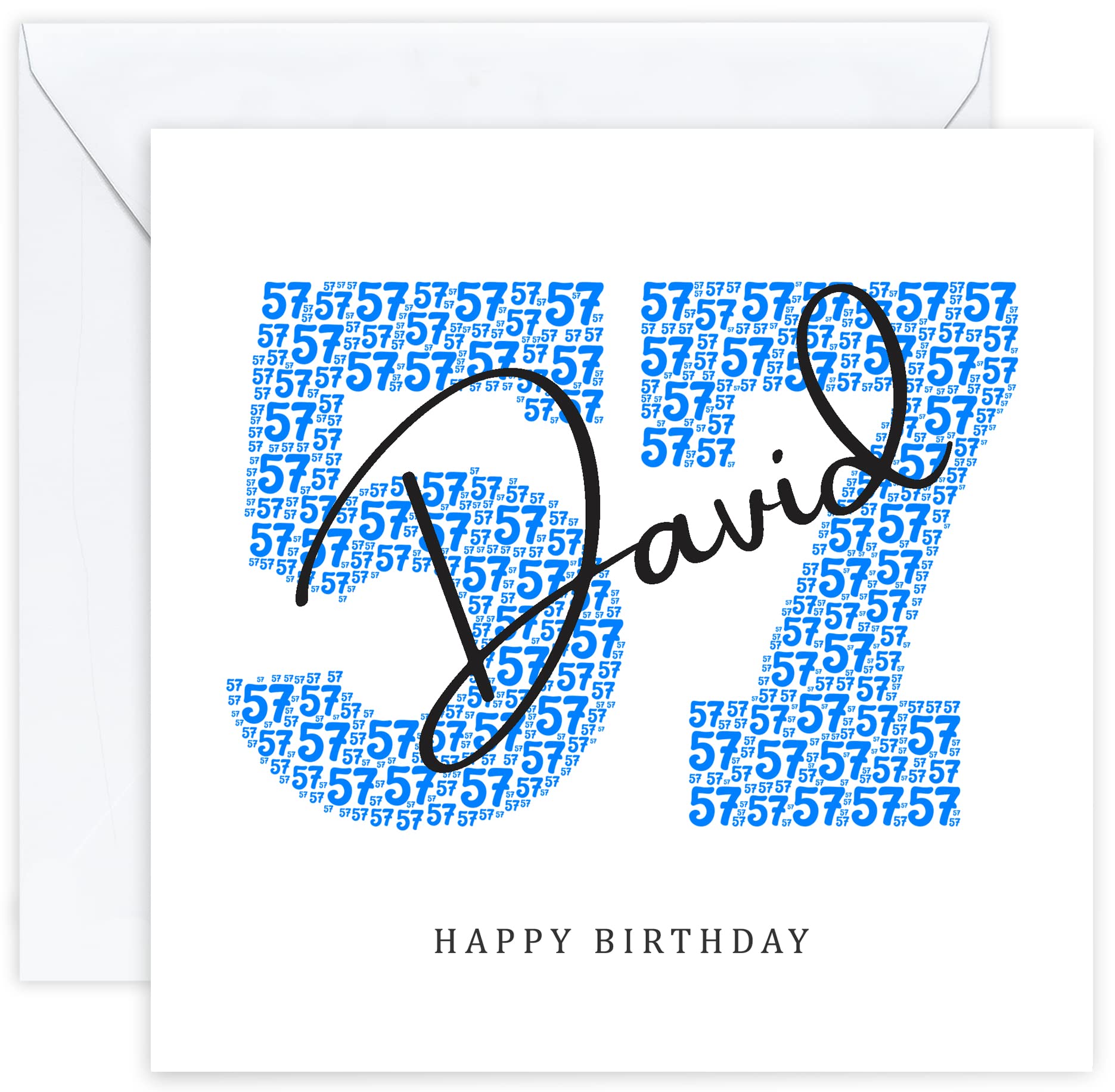 Personalised 57th Birthday Card - Fifty Seventh Birthday Card for Fifty Seven 57 Year Old Men Dad Son Husband Father Uncle Brother Him (Age 57) โ image 1