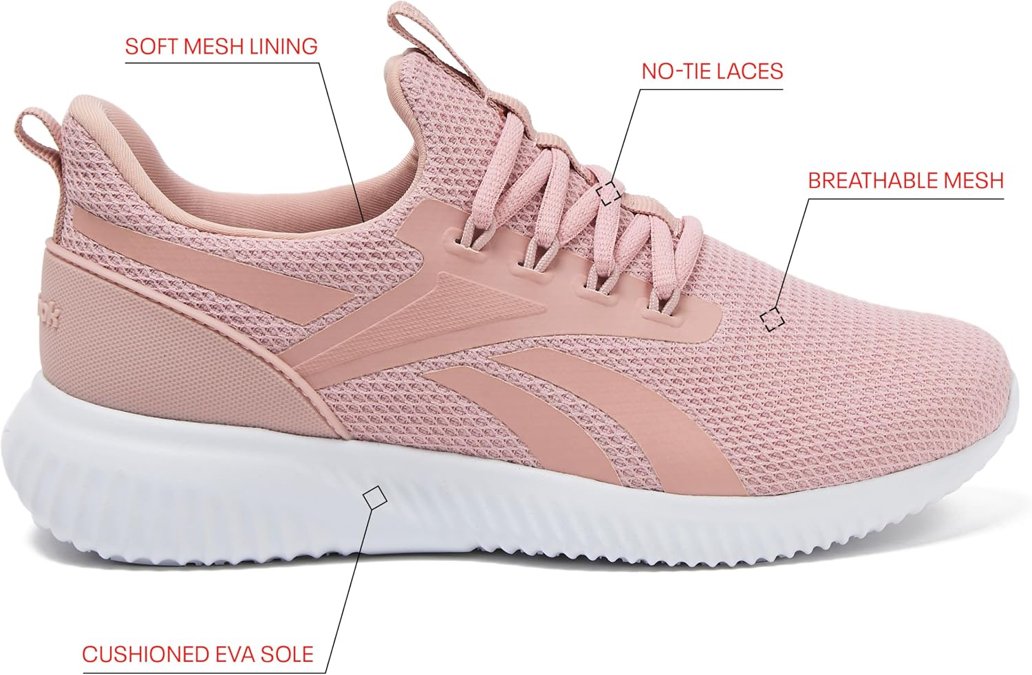 Reebok Karman Flow Slip On Womens Sneakers, Tennis Walking Shoes Women - Black, White, Navy or Pink image 2