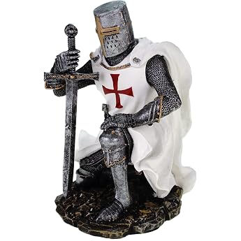 John. Vogler GmbH Knight Templar Knight Kneeling 17 cm Templar Knight Templar Cross Decorative Sculpture