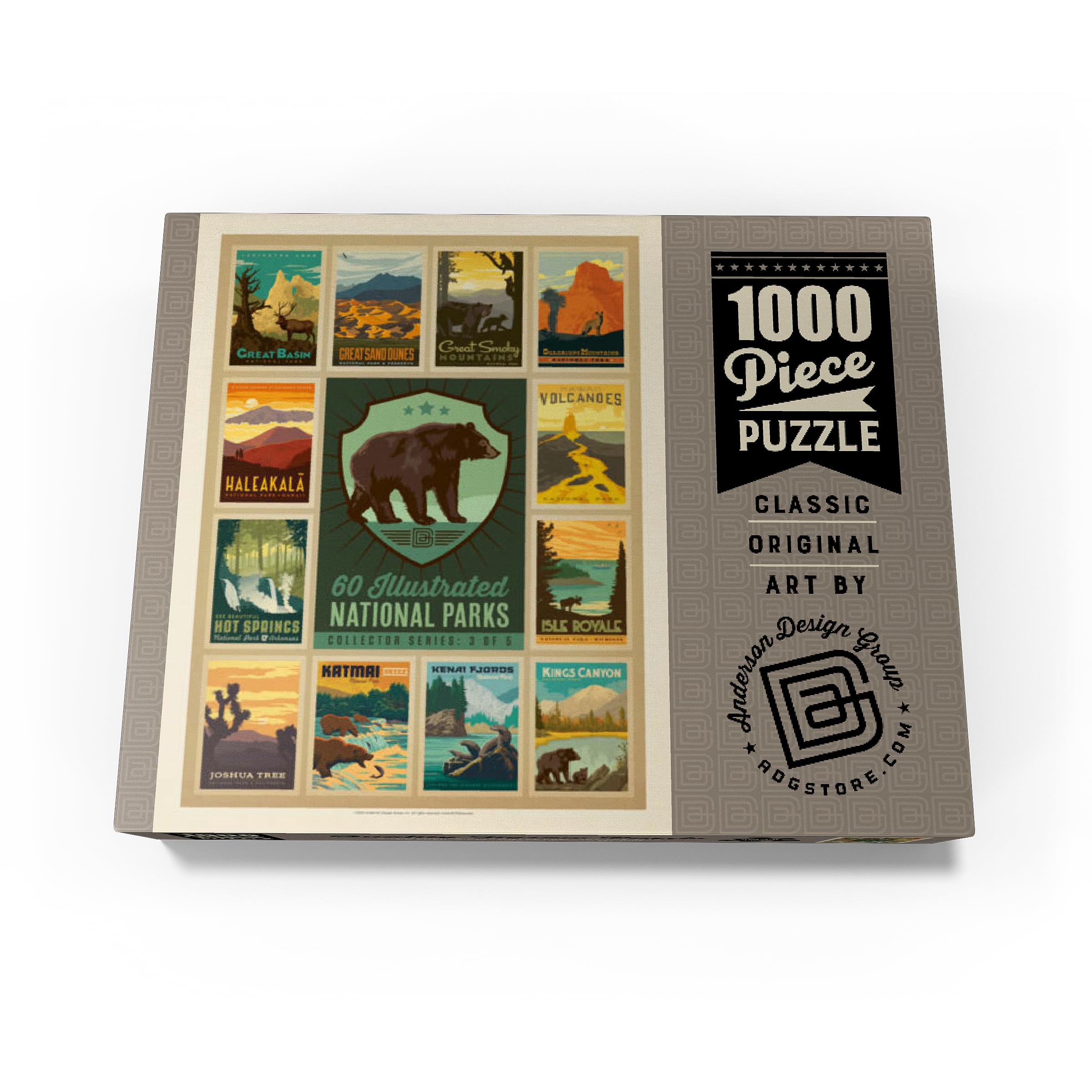 MyPuzzle 1000 Teile Puzzle – Indiana Dunes National Park Mit Rotflügel-Amseln, Vintage Poster Design