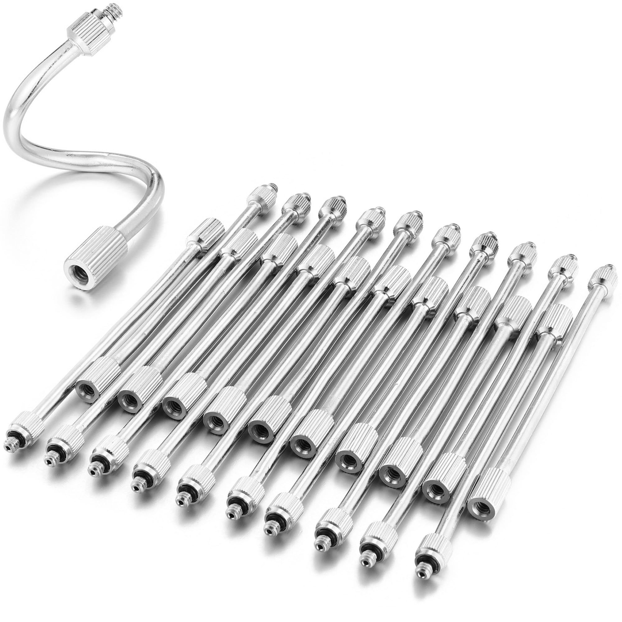 Sohnvwtgd 20 Packs 5.9 Inch Flexible Mister Nozzle Extensions, Brass Mist Rod Bendable Extended Pole 10/24 Unc For High Pressure Mist Nozzles, Misting System Nozzle Extension