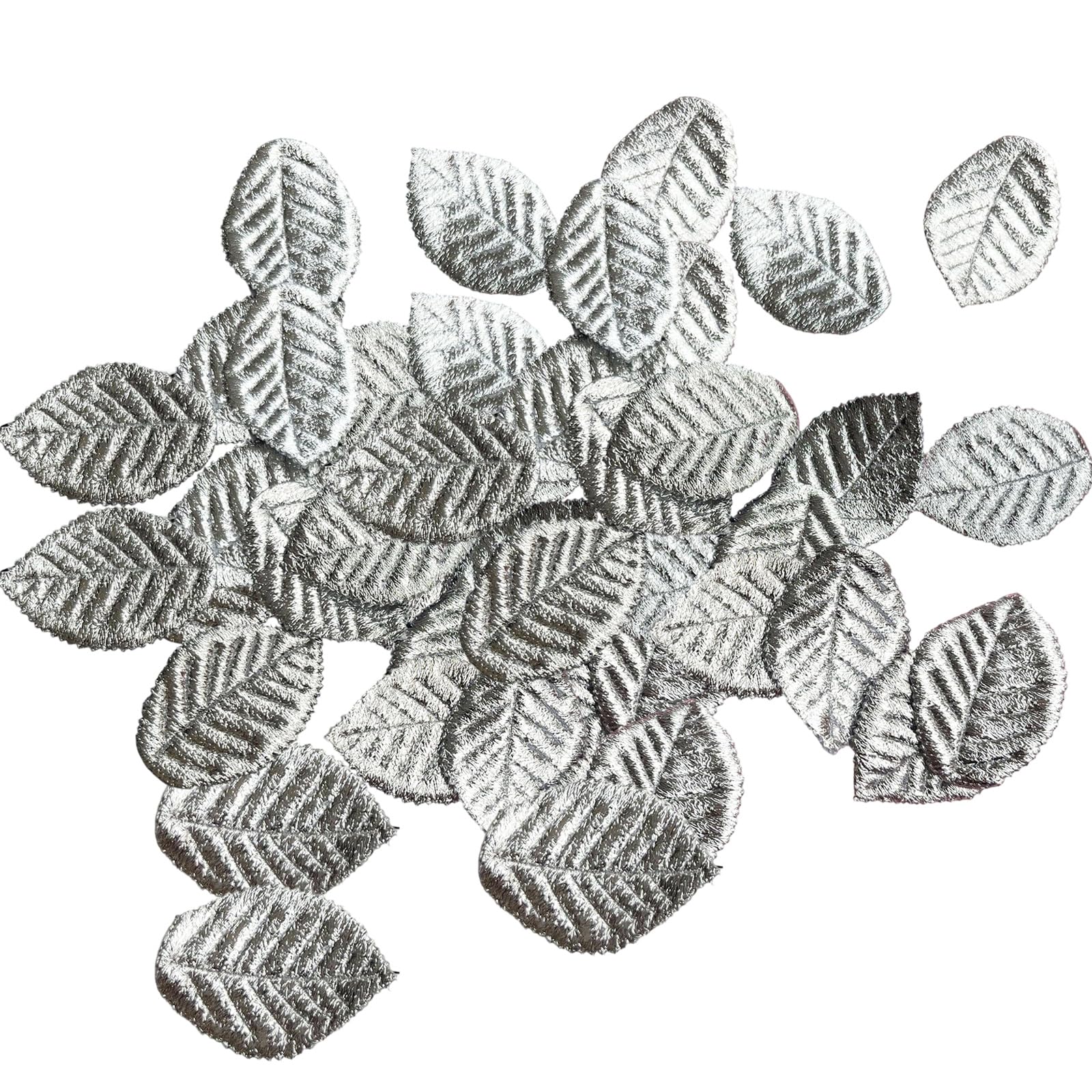 Msioytog A Decorative Fabric Foliage Cutouts 50 Count Small Embossed Faux Pieces For Layers, Party Decor Nd Card Displays Fabric Foliage Ccents Faux Embellishments Cutouts Wreath Making Supplies