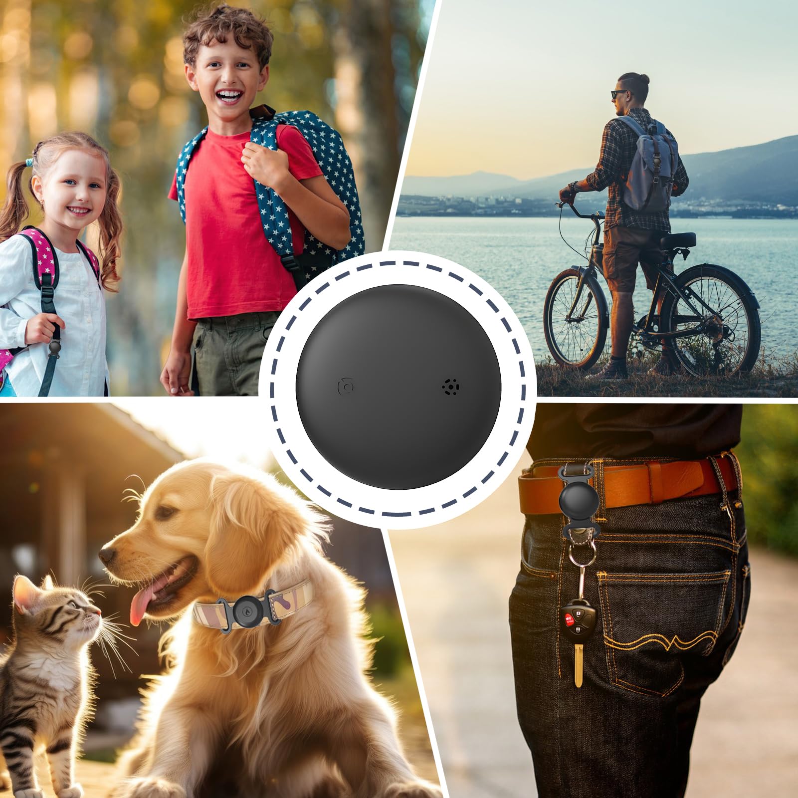 GPS Tracker for Dogs, Mini GPS Cat Tracker, IPX8 Waterproof GPS Trackers for Cats with Holder, No Monthly Fee, Work with Apple Find My(iOS Only), Smart Trackers for Dogs-Black-2 - image 7