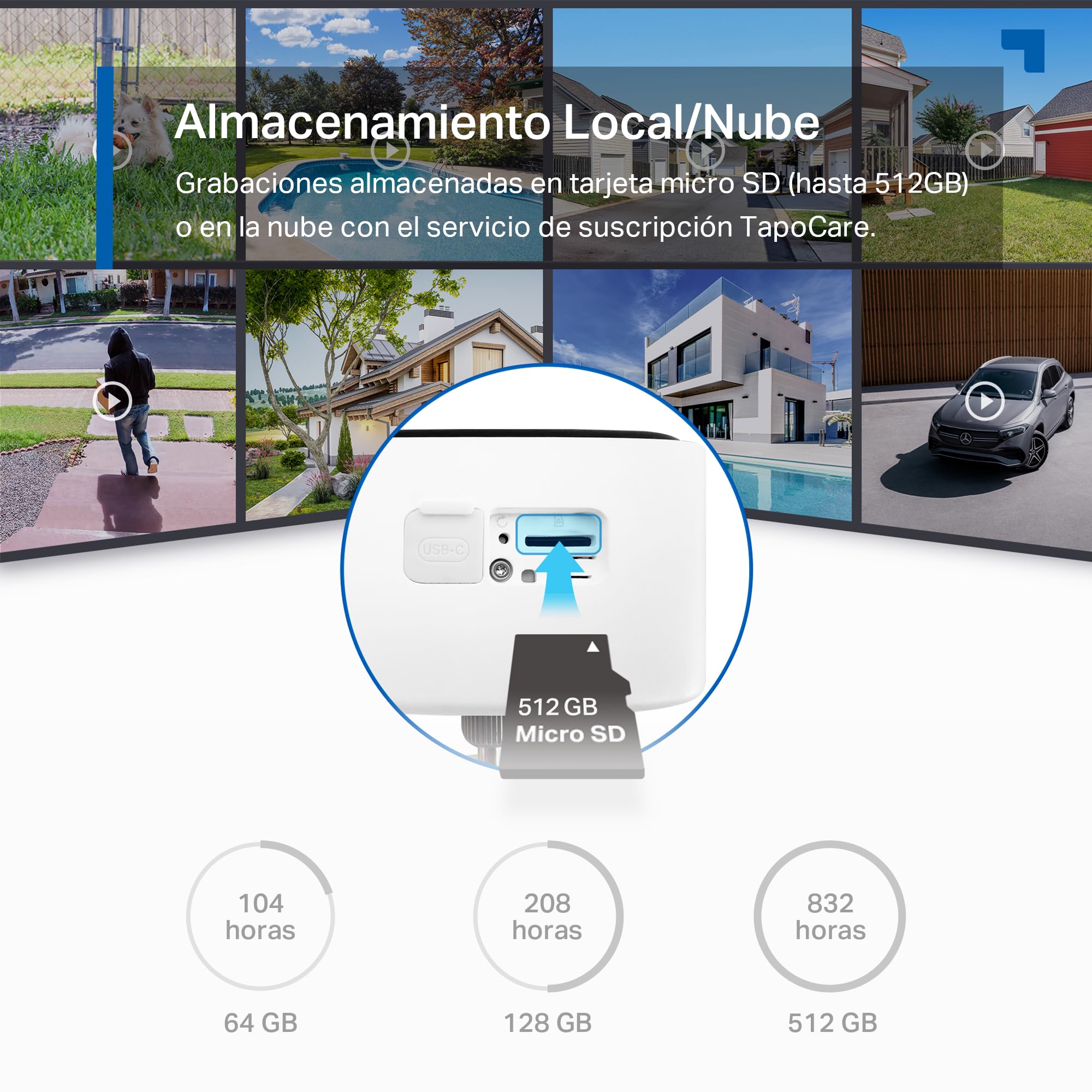 Tapo C400 - Cámara de Vigilancia WiFi Exterior, Batería 5200mAh, 1080p | Detección de Movimiento y Personas. Batería hasta 180 Días. Visión Nocturna a Color. Admite MicroSD. Control App Tapo.