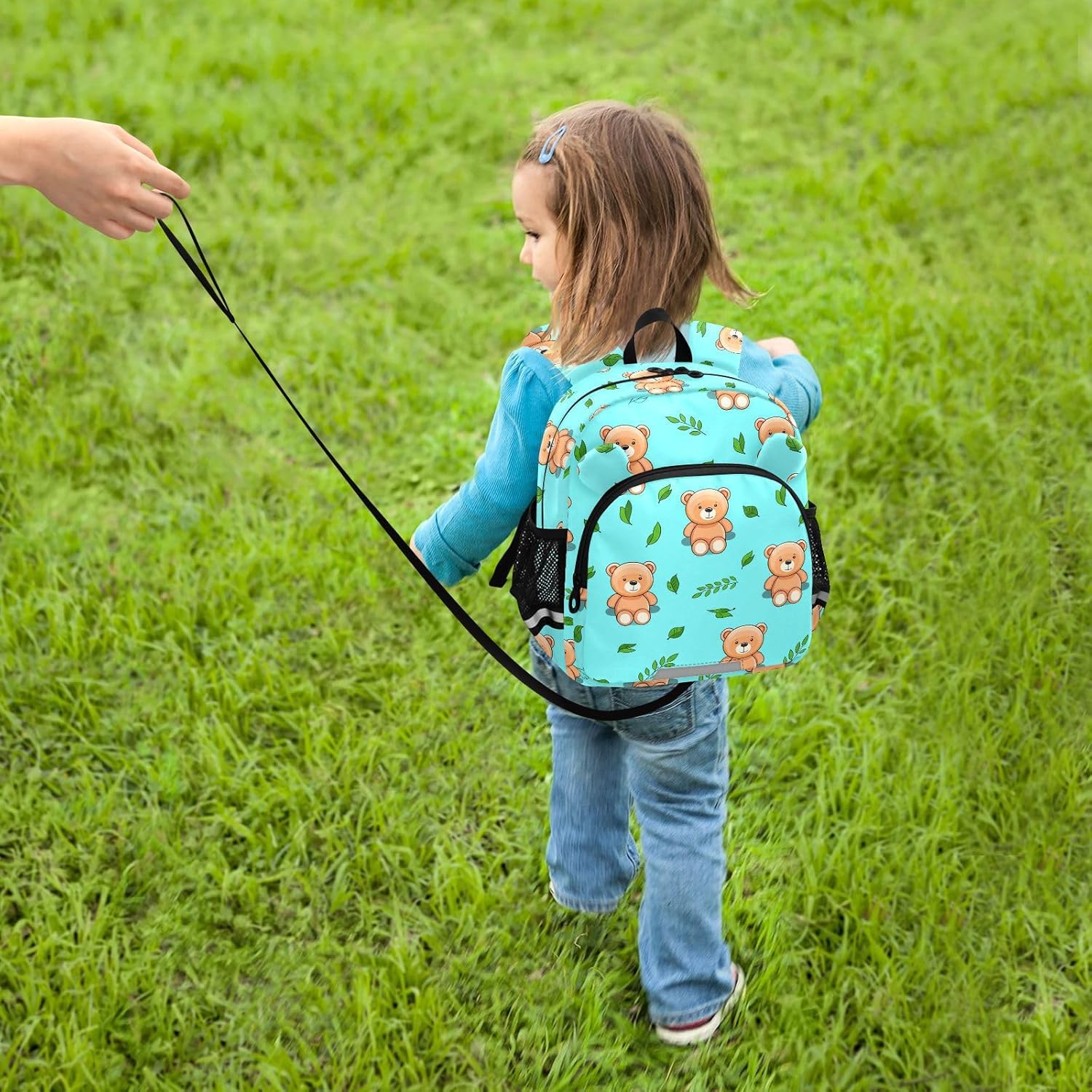 Teddy Bears Leaves Toddler Harness Backpack for Boys Girls 3-6 Years Kids Backpack with Anti Lost Safety Leash Child Leash Backpack for Travel Walking Preschool