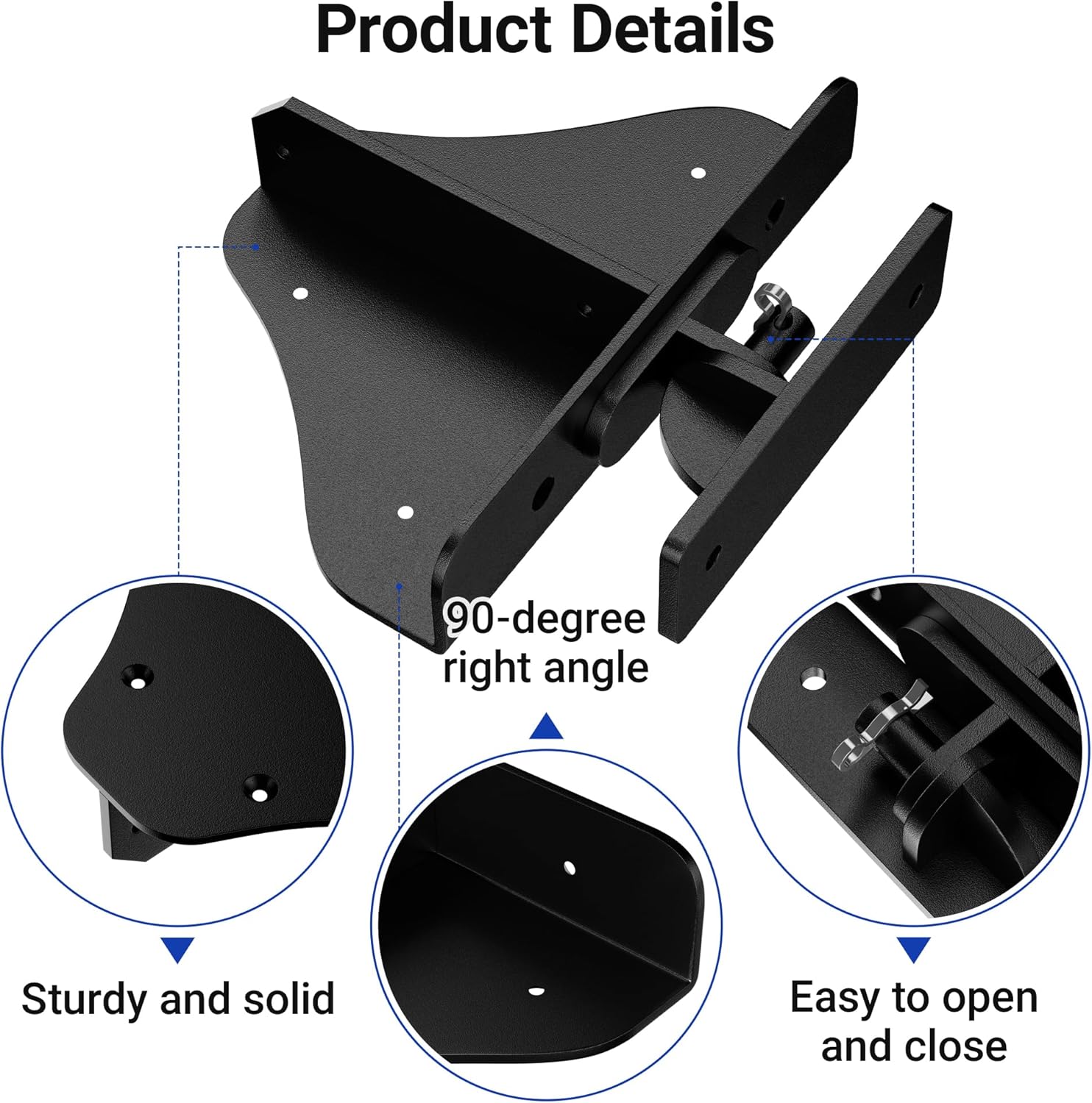 Anti Sag Gate Frame Kit Hardware,90 Degree Right Angle Gate Hinges,Gate Corner Brace Bracket,for Driveway Gates,Shed Door,Deck Gate