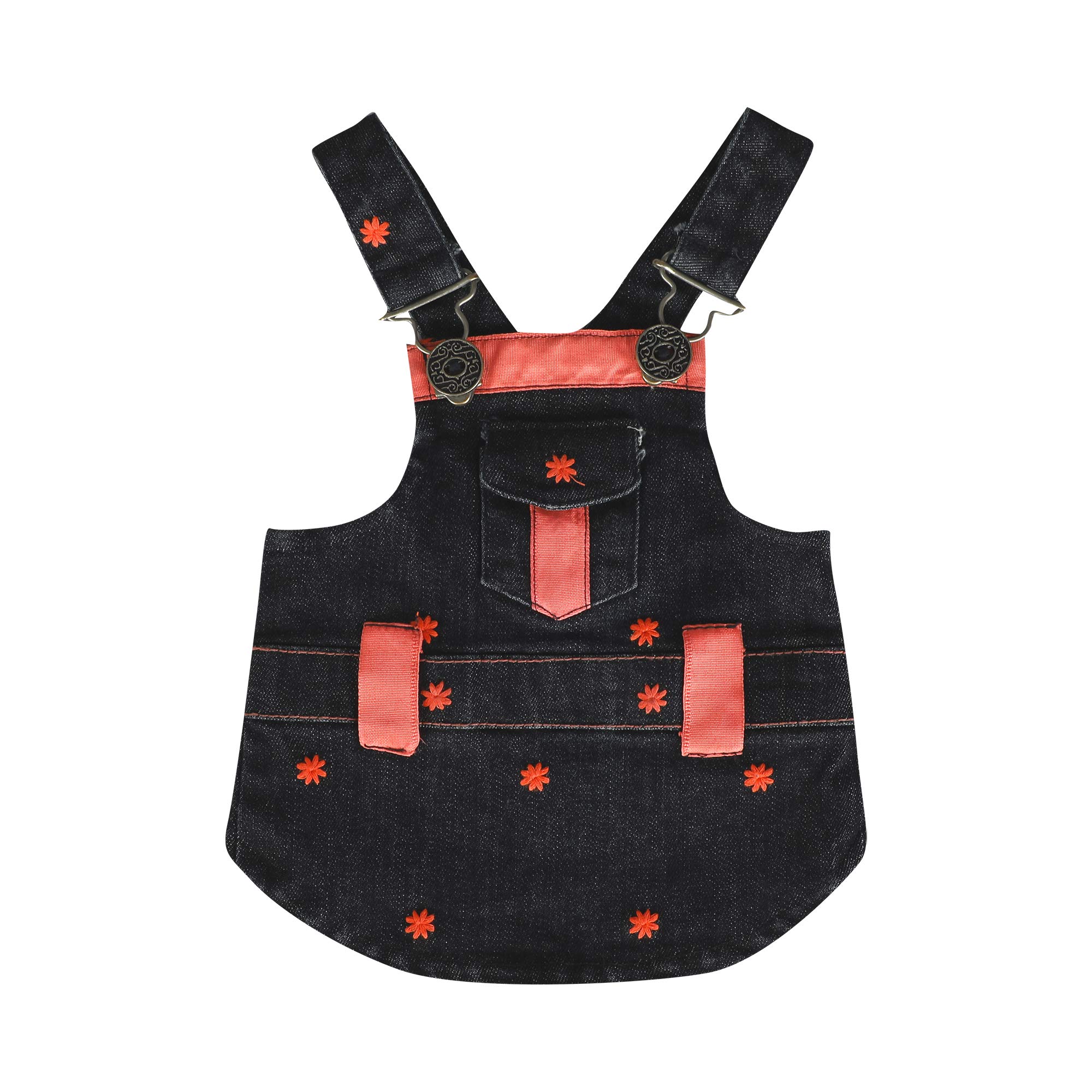 Emily Pets Embroidered Denim Embroidery Dungaree For Unisex Dogs & Puppies (Blue_S), 1 Count (B08ZJFPYWP) Amazon Price History, Amazon Price Tracker