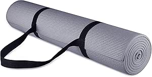 Fitvids All Purpose 1/4-Inch High Density Anti-Tear Exercise Yoga Mat with Carrying Strap with Optional Yoga Blocks, Multiple Colors
