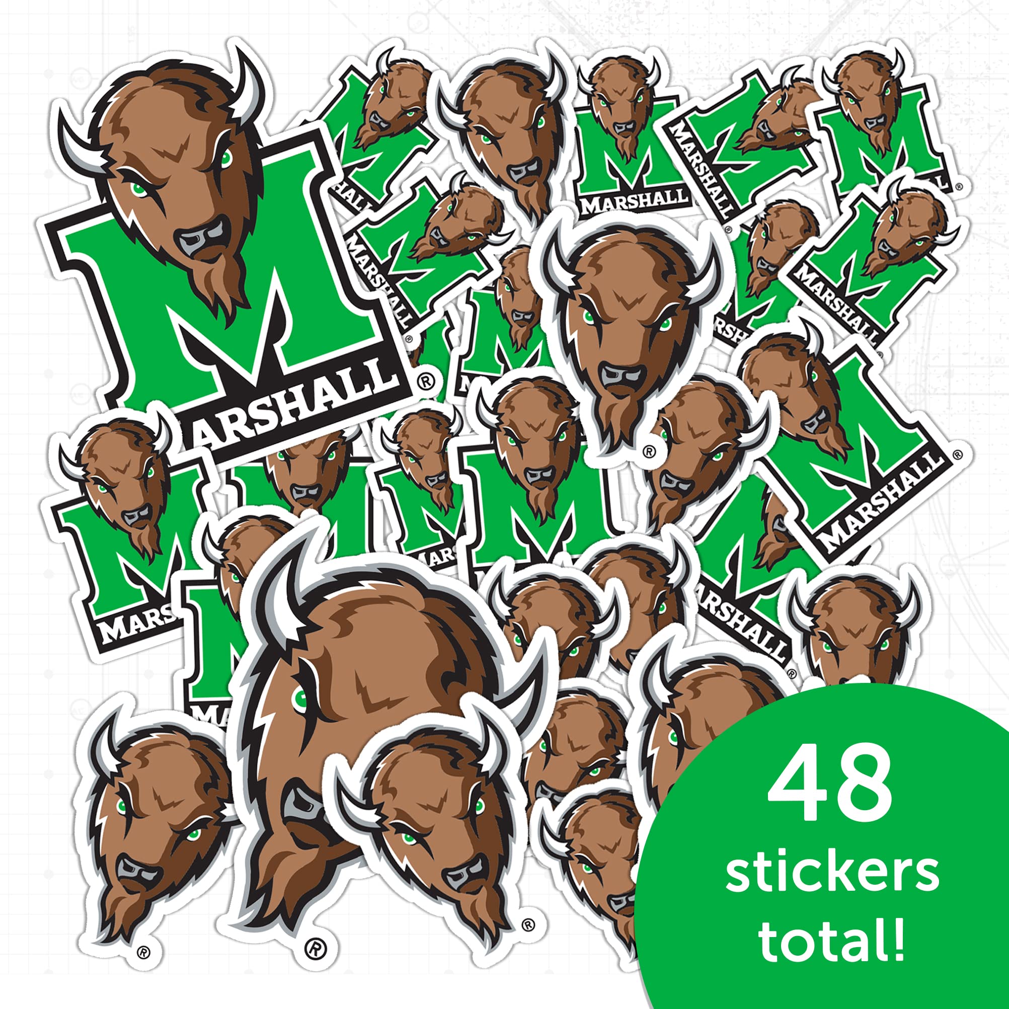 Marshall University Vinyl Sticker Decal Sheet - Officially Licensed For Laptop, Water Bottle, Car