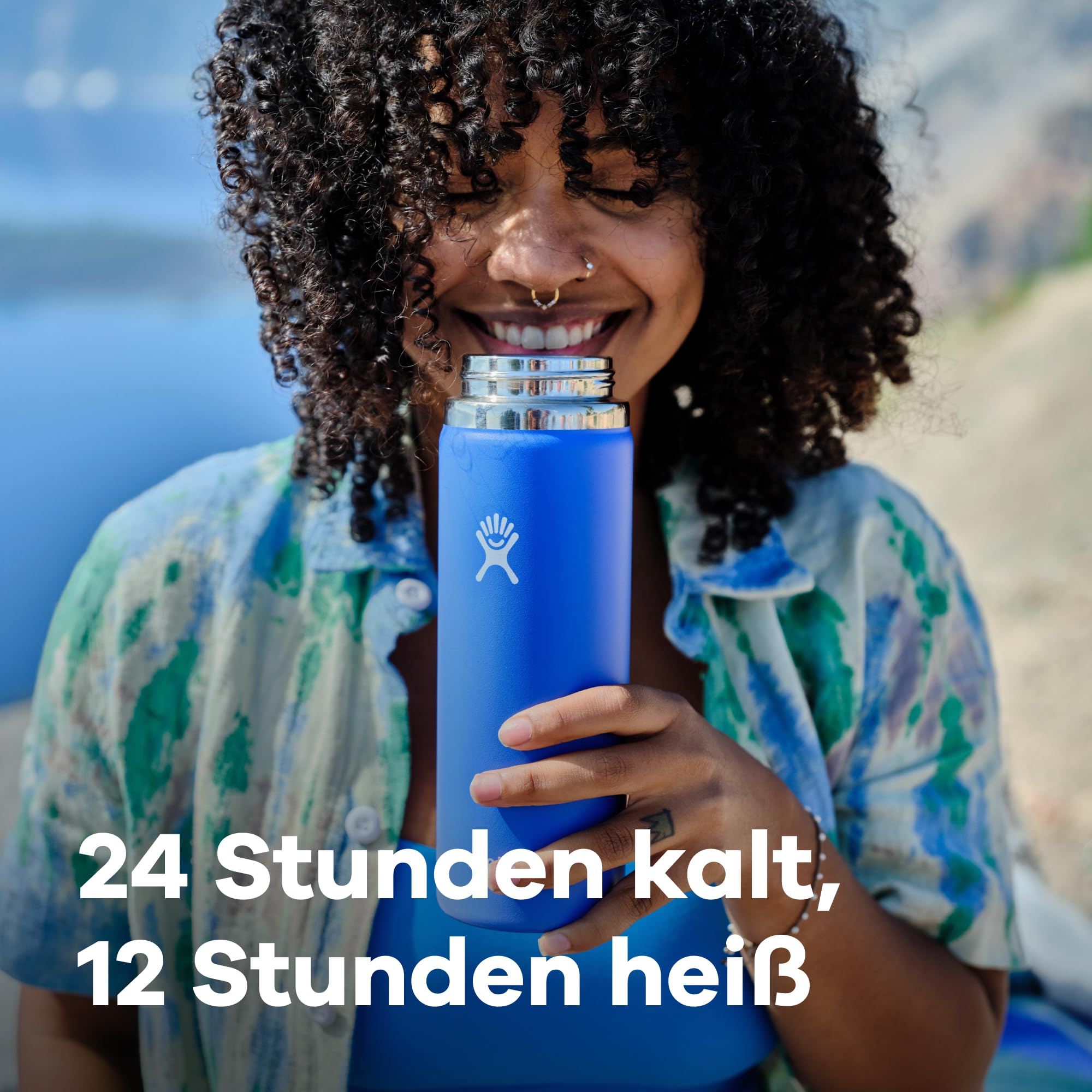HYDRO FLASK - Wide Mouth - Trinkflasche 1180ml (40oz) - Isolierte Wasserflasche aus Edelstahl - Sportflasche mit auslaufsicherem Flex Cap-Deckel & Gurt - Thermoflasche Spülmaschinenfest - Cascade