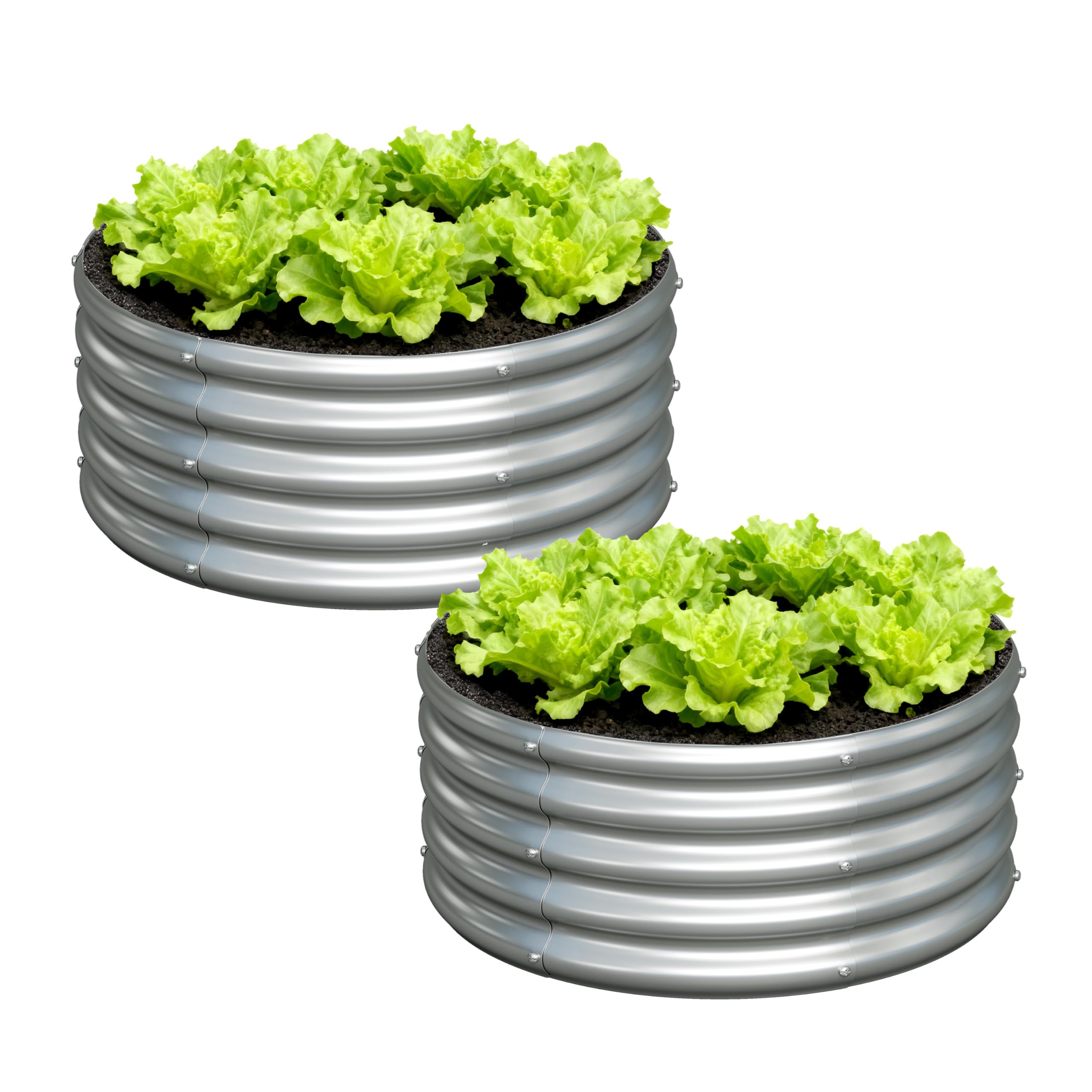 Foxlang Galvanized Round Raised Garden Bed