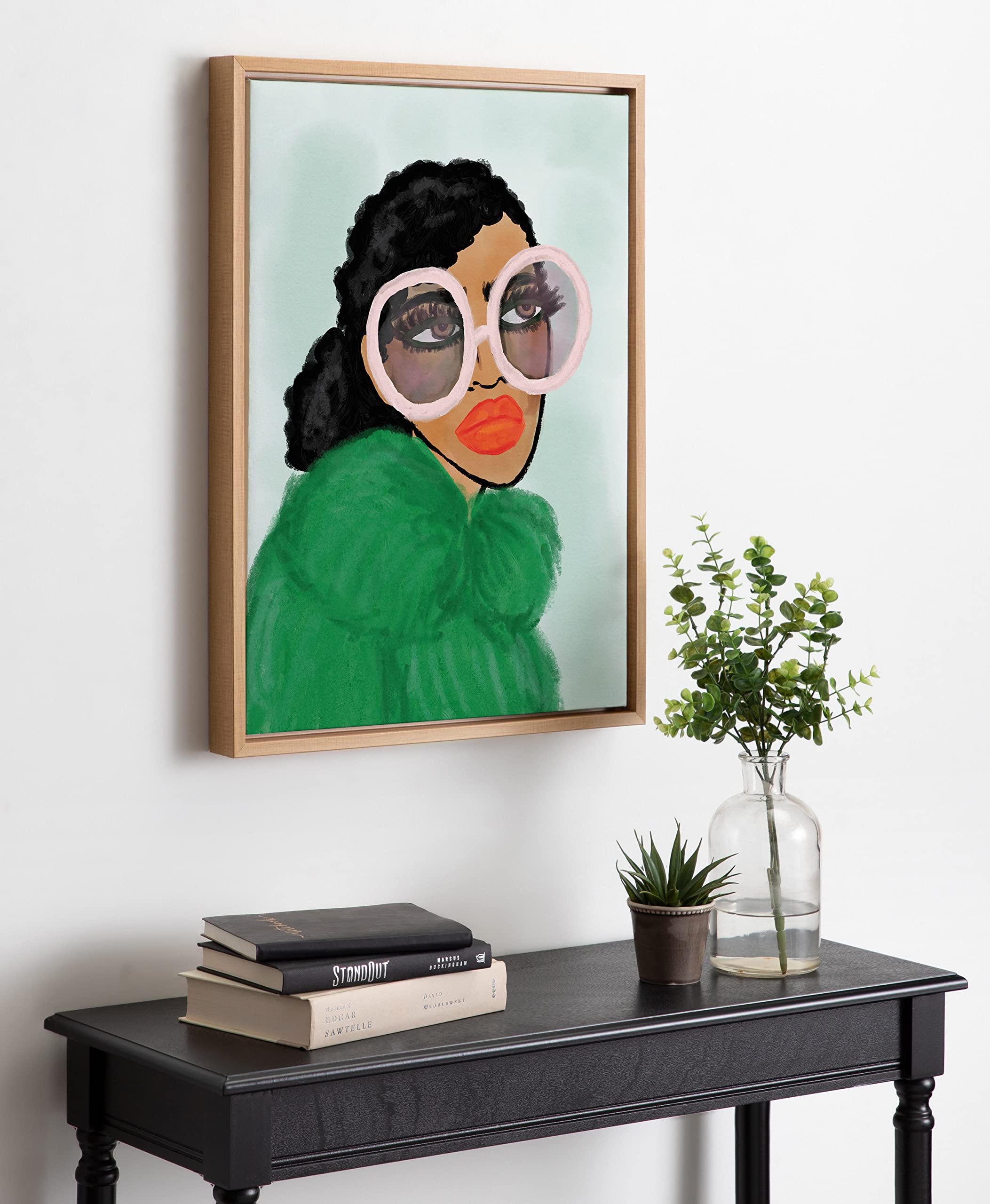 Amazon.com: Kate and Laurel Sylvie Green Coat Framed Canvas