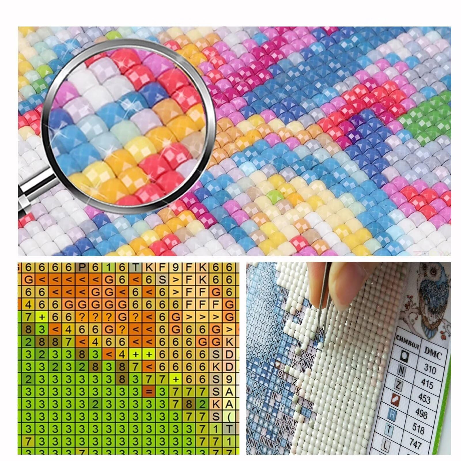 Reofrey DIY Ane Diamond Painting Accessoires, Animaux 5D Broderie Diamant Kit Complet Point De Croix Strass Diamant Painting, Peinture Diamant Craft Home Artisanat Murale Décor 30x40cm