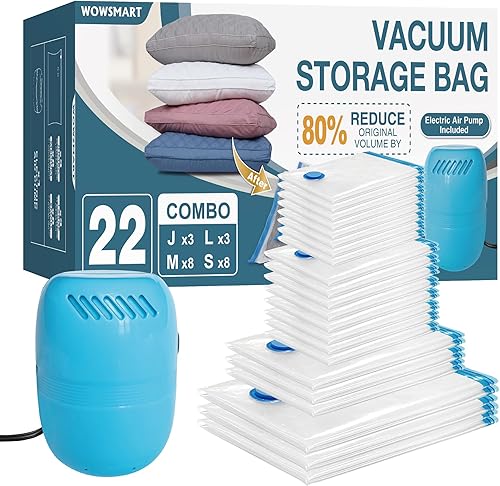 Miniatura 1 de 10 bolsas de almacenamiento al vacío con bomba eléctrica, bolsas de almacenamiento selladas al vacío (2Jumbo2L3M3S), bolsas de sellado al vacío