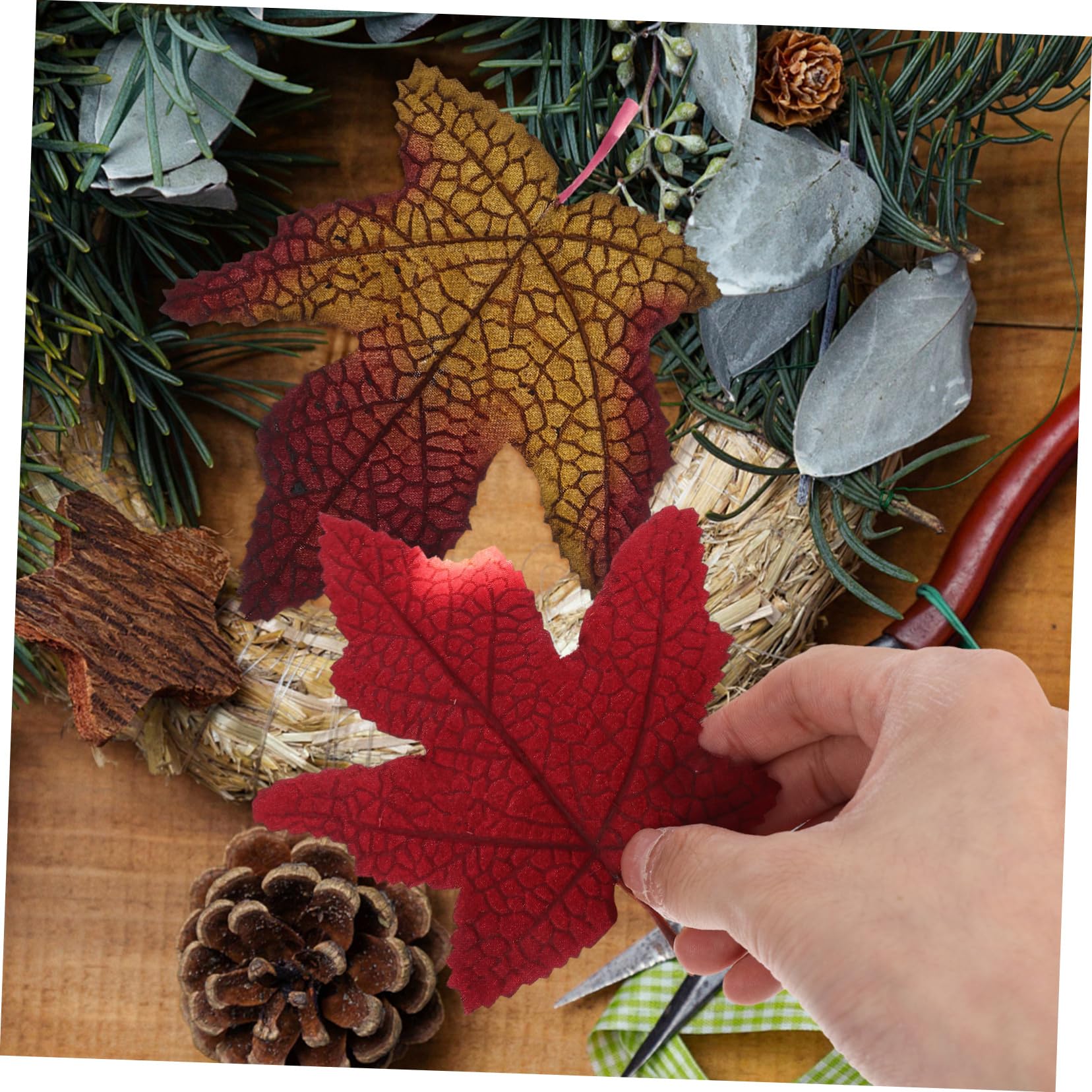 PRETYZOOM 128 STK Simuliertes Ahornblatt Künstliche Herbstblätter Heimdekorationen Herbstdeko Für Zu Hause Pflanzendekorationen Tischgirlande Simulation Ahornblatt Pflanzen Seidenblume