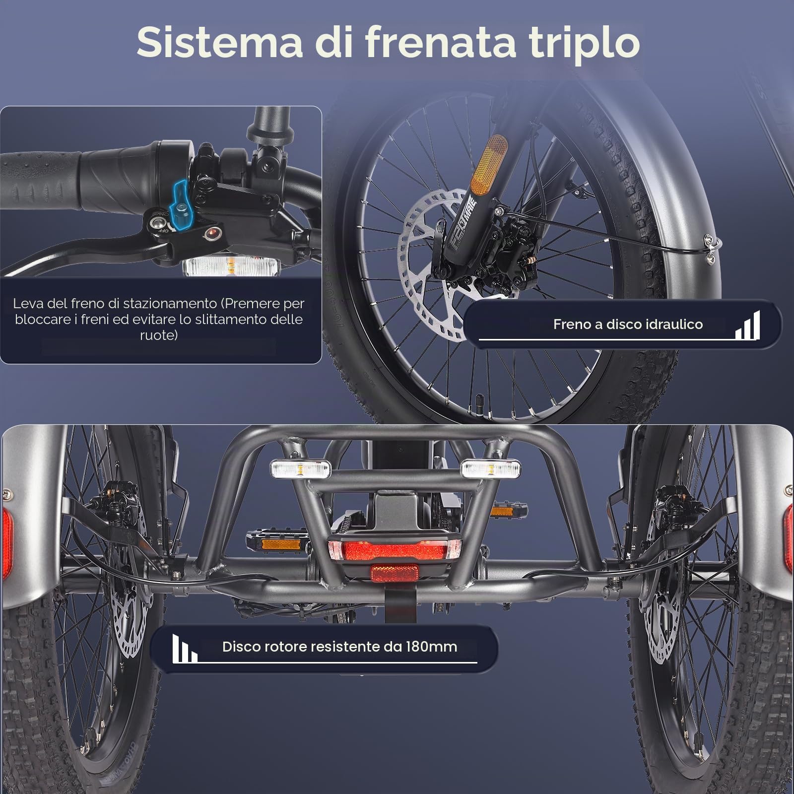 Fafrees F20 Mate Triciclo Elettrico per Adulti Batteria 48V 21Ah 20 Pollici Omologato Bicicletta Elettrica Pieghevole 180kg, Pieghevole A 3 Ruote 65N.m, Freni a Disco Idraulici