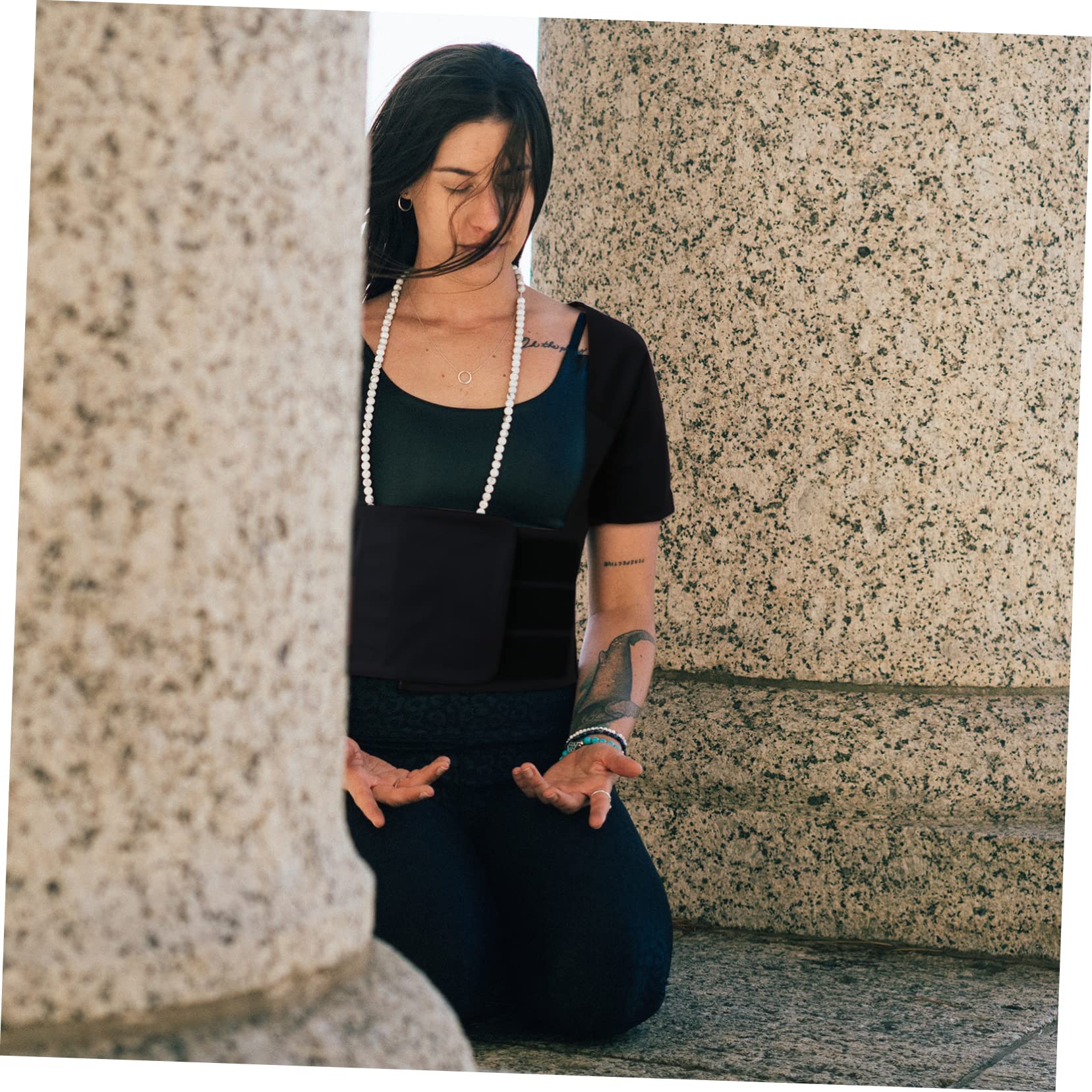 Baluue Compression Shirt Long Sleeve Men's Muscle Shirt Padded Muscle for Workout Slim Vest Black