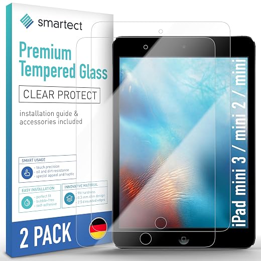 smartect Vetro Temperato [2 Pezzi, Clear] compatibile con Apple iPad 9./8./7. Gen. 10,2"(2021/2020/2019), Pellicola Protettiva HD Anti Graffio, Senza Bolle, Durezza 9H, Ultra Resistente