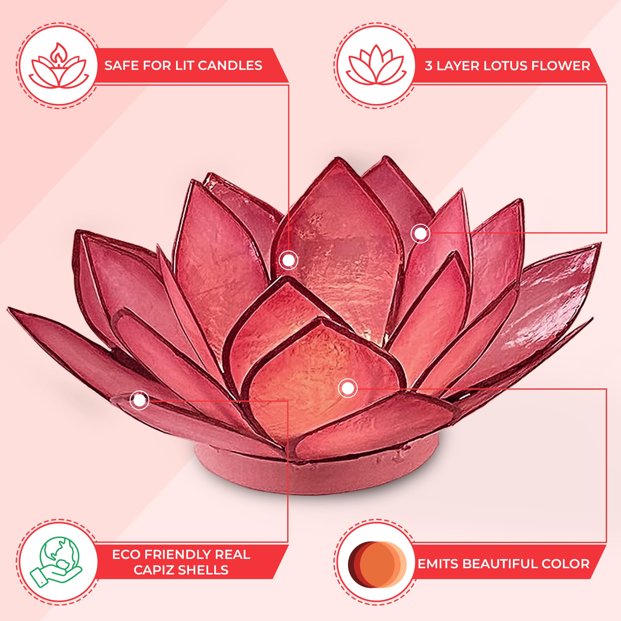 Amazon.com: Om Gallery Capiz Shell Lotus Flower Decor Tealight